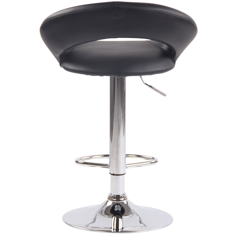 Tabouret de bar Olinda similicuir chrome noir
