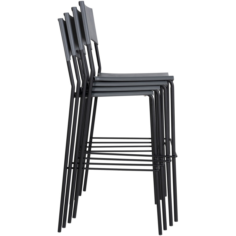 Tabouret de bar Genoa noir gris
