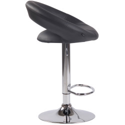 Tabouret de bar Olinda similicuir gris chrome