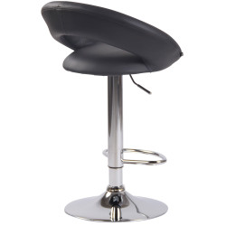 Tabouret de bar Olinda, similicuir, chromé gris