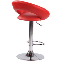 Sgabello Cucina Olinda In Similpelle rosso,cromo