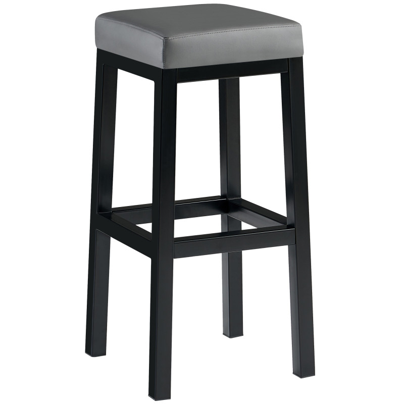 Tabouret de bar Taylor B85 simili cuir gris