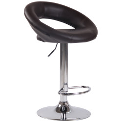 Sgabello Cucina Olinda In Similpelle marrone,cromo