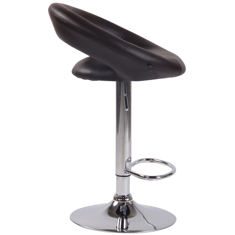 Tabouret de bar Olinda similicuir marron chromé