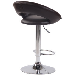 Tabouret de bar Olinda similicuir marron chromé