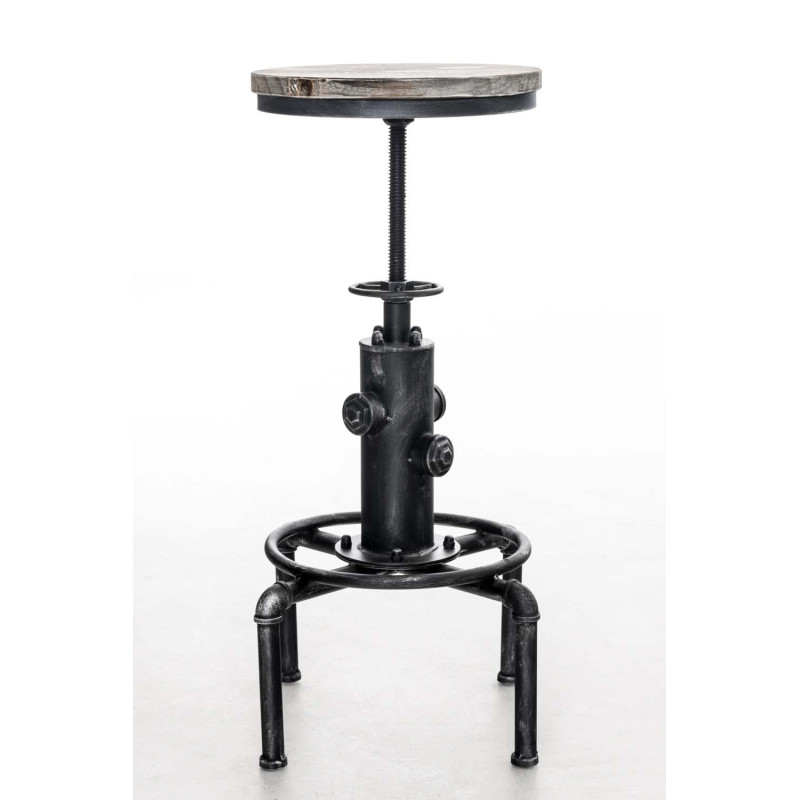 Tabouret de bar Lumos, bois argent antique
