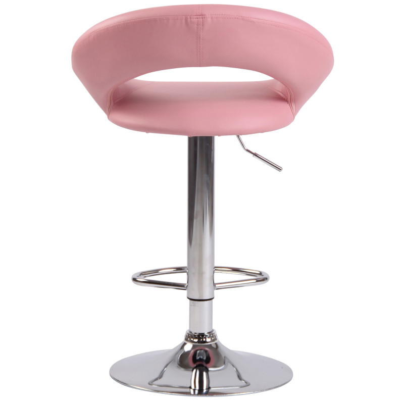 Sgabello Cucina Olinda In Similpelle rosa,cromo