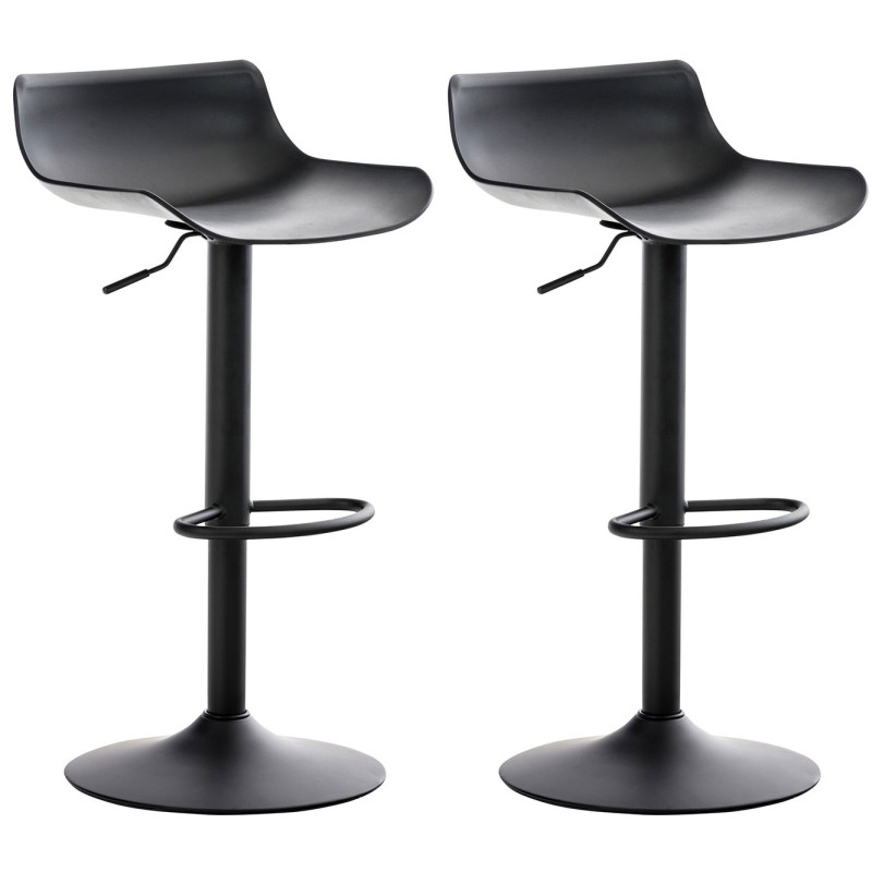 Lot de 2 tabourets de bar Aveiro noir
