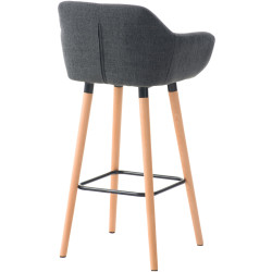 Tabouret de bar Grant en tissu gris foncé