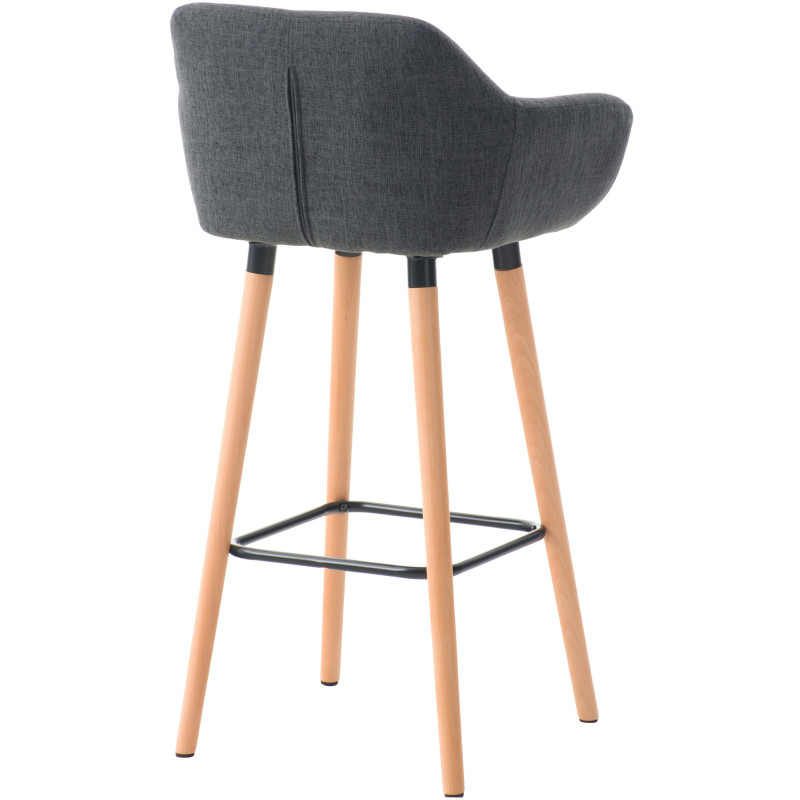 Tabouret de bar Grant en tissu gris foncé