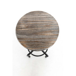 Tabouret de bar Lumos, bois argent antique