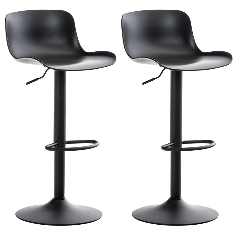 Lot de 2 tabourets de bar Almada noir