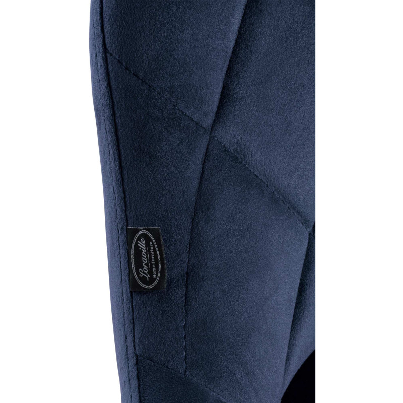 Lot de 2 tabourets de bar en velours Lazio noir et bleu