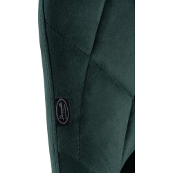Lot de 2 tabourets de bar en velours Lazio, noir et vert foncé