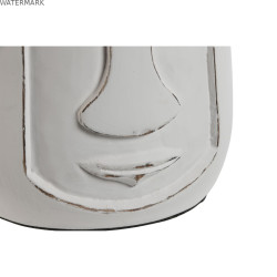 Vase Home ESPRIT Blanc Bois de manguier Moderne Visage 15 x 15 x 30 cm