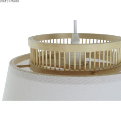 Suspension DKD Home Decor Blanc Marron Naturel Bambou 50 W 30 x 30 x 20 cm