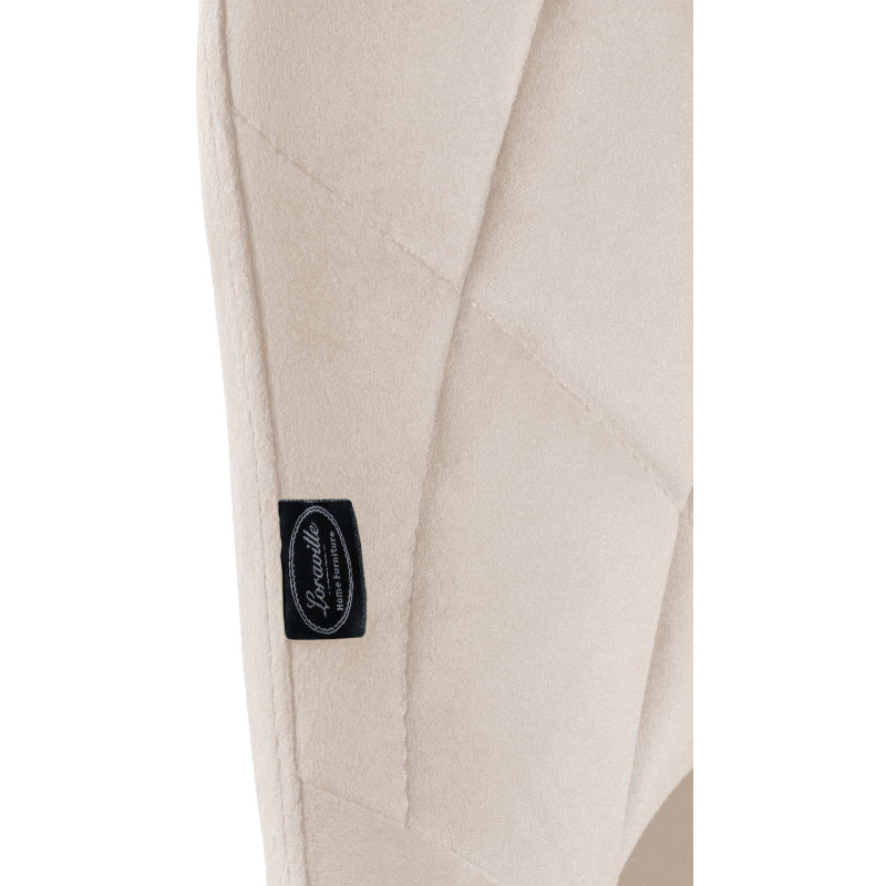 Lot de 2 tabourets de bar Lazio, velours blanc et crème