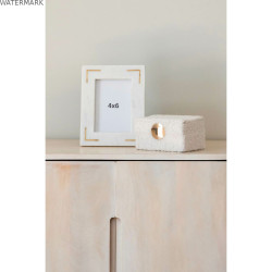 Cadre photo Home ESPRIT Blanc Doré Laiton Marbre Naturel Shabby Chic 20 x 2 x 25 cm
