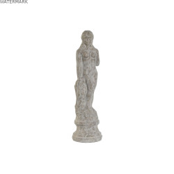 Figurine Décorative Home ESPRIT Gris Femme Romantique Finition vieillie 17 x 17 x 61 cm