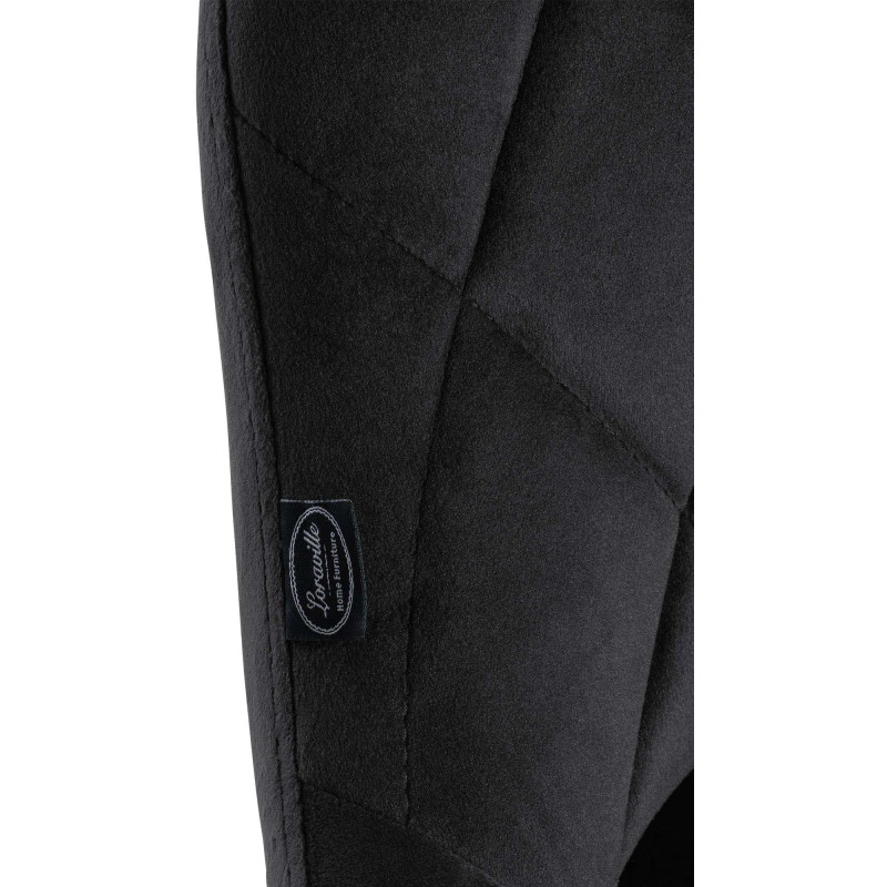 Lot de 2 tabourets de bar en velours Lazio, blanc et noir