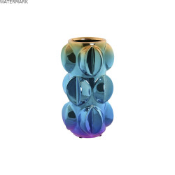 Vase Home ESPRIT Multicouleur Grès Moderne 12 x 12 x 24 cm (2 Unités)