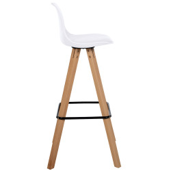 Tabouret de bar Corbin simili cuir carré nature blanc