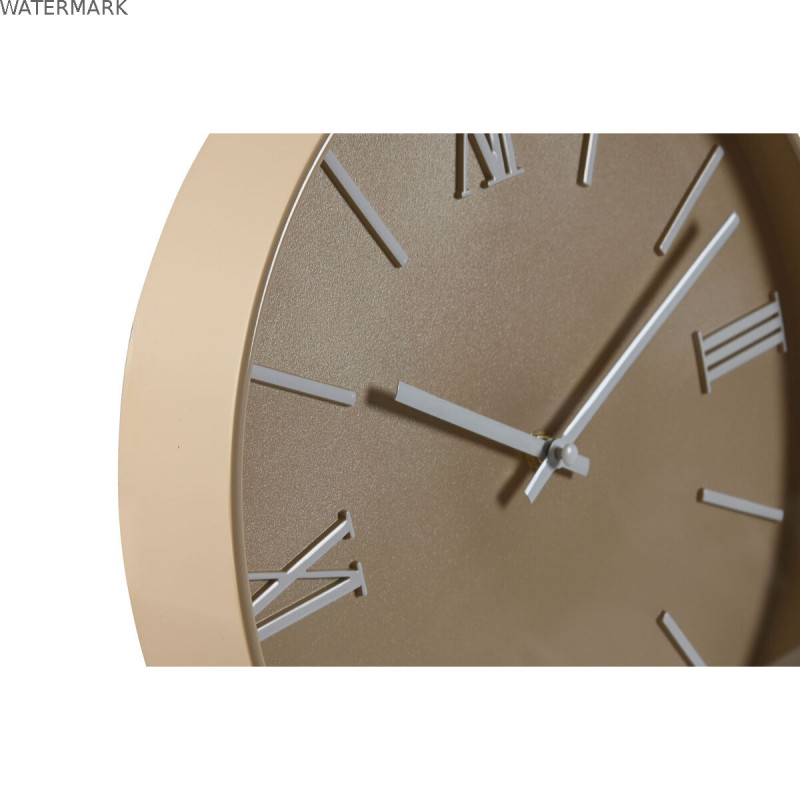 Horloge Murale Home ESPRIT Bleu Rose Moutarde PVC 30 x 4 x 30 cm (3 Unités)