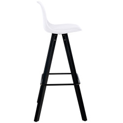 Tabouret de bar Corbin simili cuir carré noir blanc