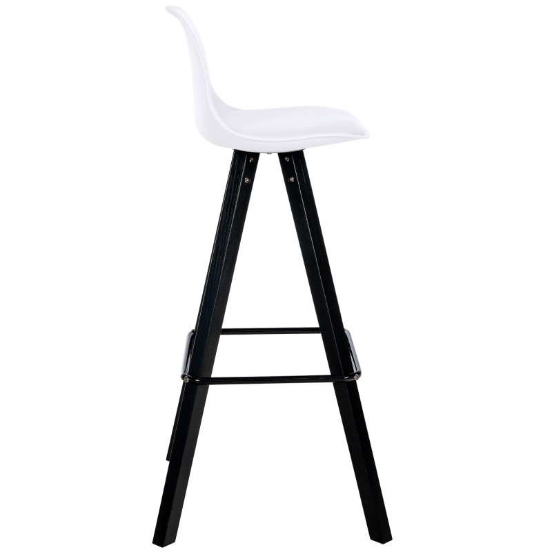 Tabouret de bar Corbin simili cuir carré noir blanc