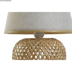 Lampe de bureau DKD Home Decor Marron Naturel Bambou 50 W 220 V 24 x 24 x 34 cm
