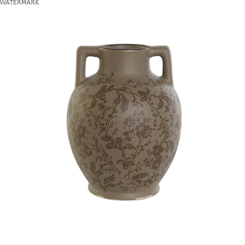 Vase Home ESPRIT Marron Vert Grès Feuille d'une plante 17 x 17 x 22 cm Vase Home ESPRIT Marron Vert Grès Feuille d'une plante 17 x 17 x 22 cm