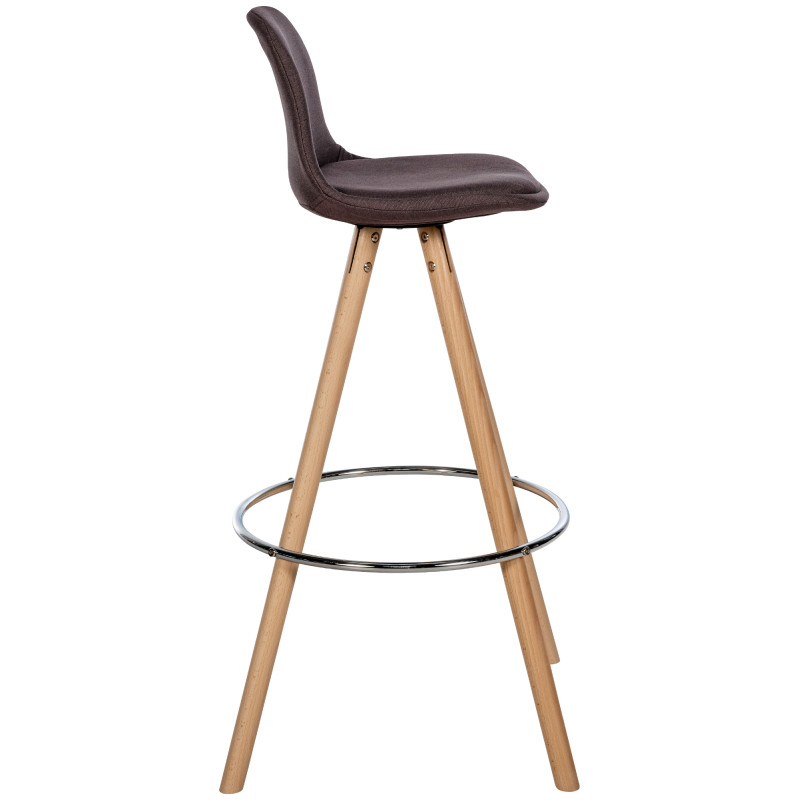 Tabouret de bar Corbin rond en tissu marron nature