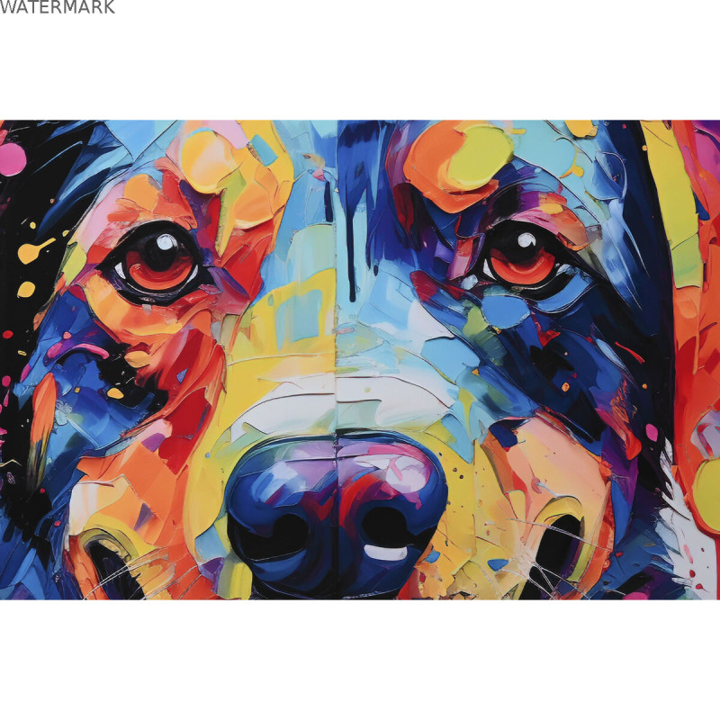 Cadre Home ESPRIT Moderne Chien 80 x 3 x 80 cm (2 Unités)