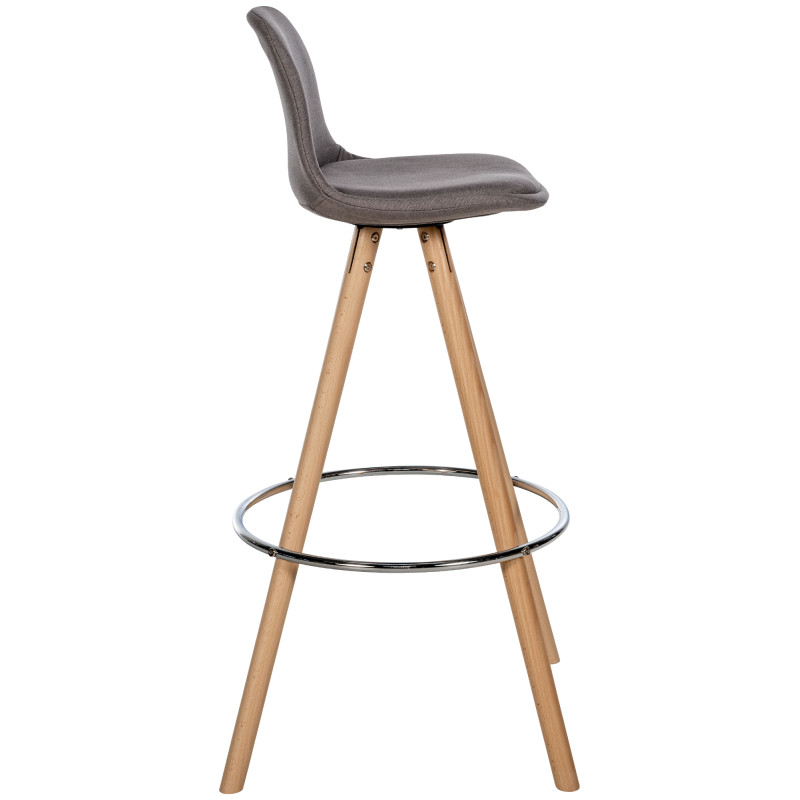 Tabouret de bar Corbin tissu rond natura taupe