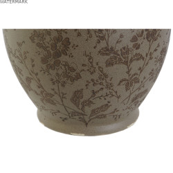 Vase Home ESPRIT Marron Vert Grès Feuille d'une plante 17 x 17 x 22 cm