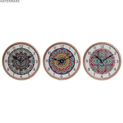 Horloge de table Home ESPRIT Céramique Mandala 16 x 1 x 16 cm