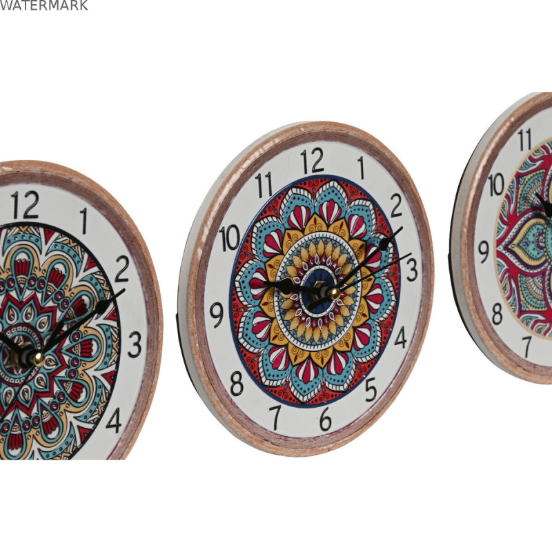 Horloge de table Home ESPRIT Céramique Mandala 16 x 1 x 16 cm