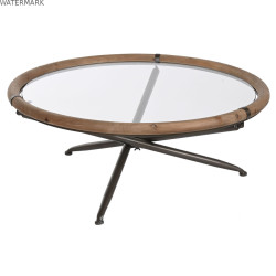 Table Basse Home ESPRIT Verre Bois d'épicéa 100 x 100 x 40 cm