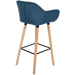 Lot de 2 tabourets de bar Grant velours bleu