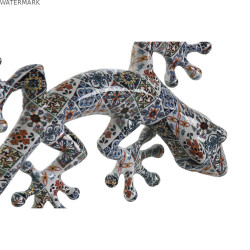 Décoration murale Home ESPRIT Multicouleur Lézard méditerranéen 13 x 5 x 29 cm (2 Unités)