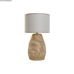Lampe de bureau DKD Home Decor Marron Naturel Bambou 50 W 220 V 40 x 40 x 71 cm