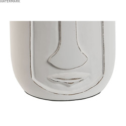 Vase Home ESPRIT Blanc Bois de manguier Moderne Visage 15 x 15 x 45 cm