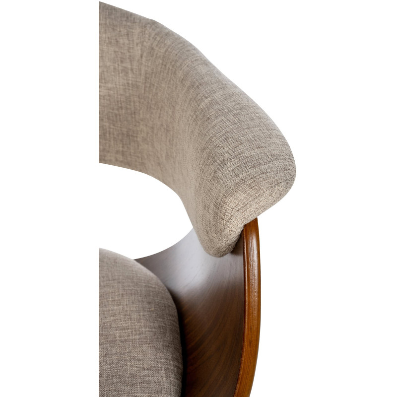 Tabouret de bar Vestal tissu noyer/crème