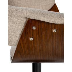Tabouret de bar Vestal tissu noyer/crème