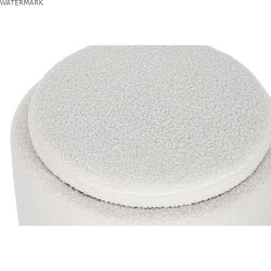 Banquette Home ESPRIT Blanc Polyester Bois d'hévéa Bois MDF 48 x 48 x 43 cm