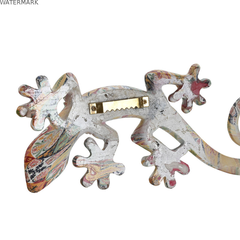 Décoration murale Home ESPRIT Multicouleur Lézard méditerranéen 10 x 4 x 22 cm (2 Unités)