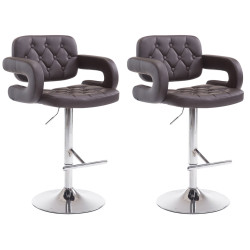 Set 2 Sgabelli Design Dublin In Similpelle marrone