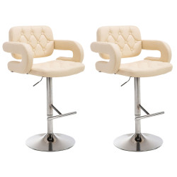 Set 2 Sgabelli Design Dublin In Similpelle crema