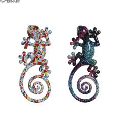 Décoration murale Home ESPRIT Multicouleur Mosaïque Lézard méditerranéen 8 x 4 x 20 cm (2 Unités)