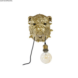 Applique Home ESPRIT Doré Résine 50 W Moderne Bulldog 220 V 25 x 23 x 29 cm